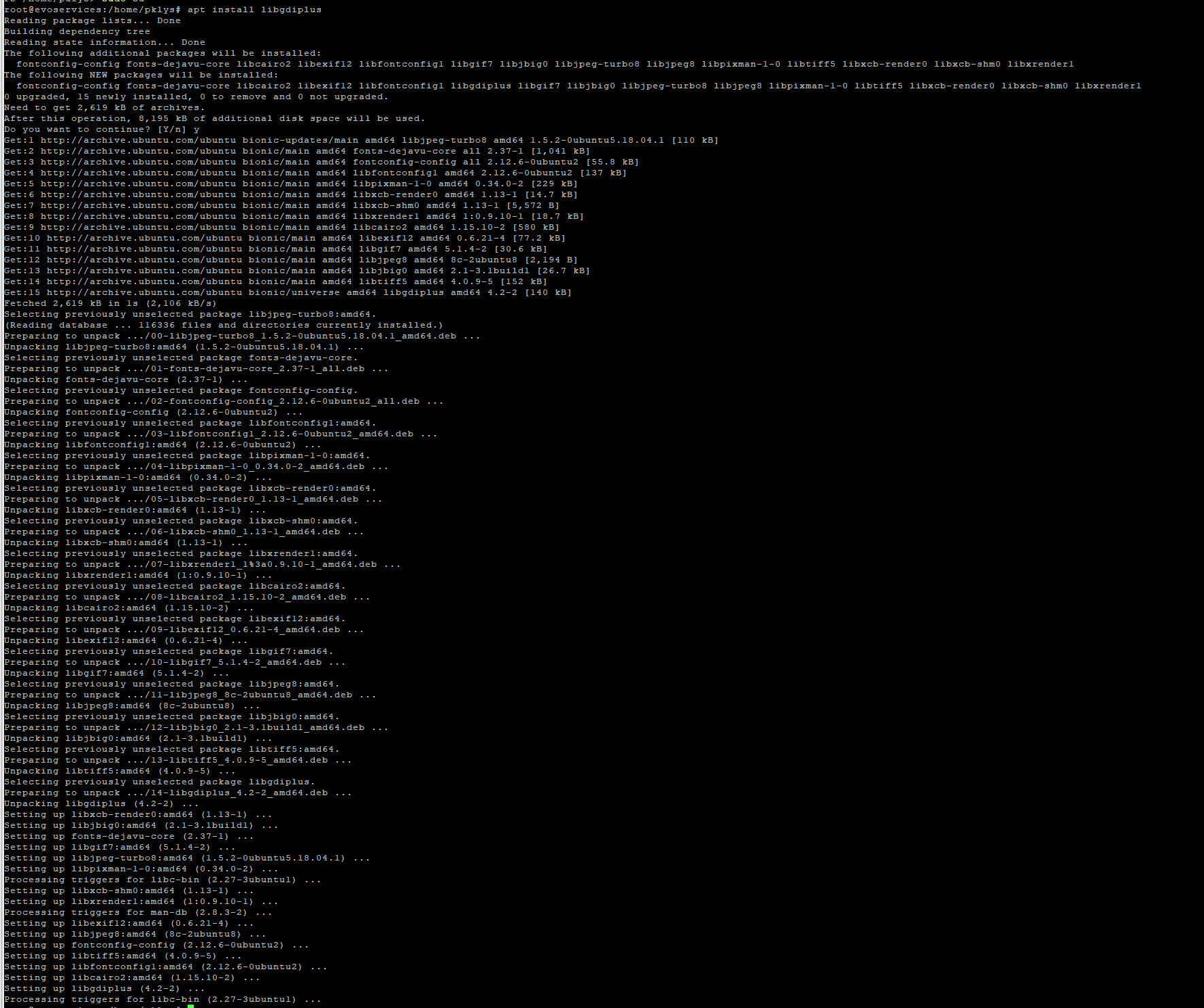 Polecenia instalacji pakietow w systemie Linux uzywane jako obejscie problemu zaleznosci Gdip w PowerShell Core