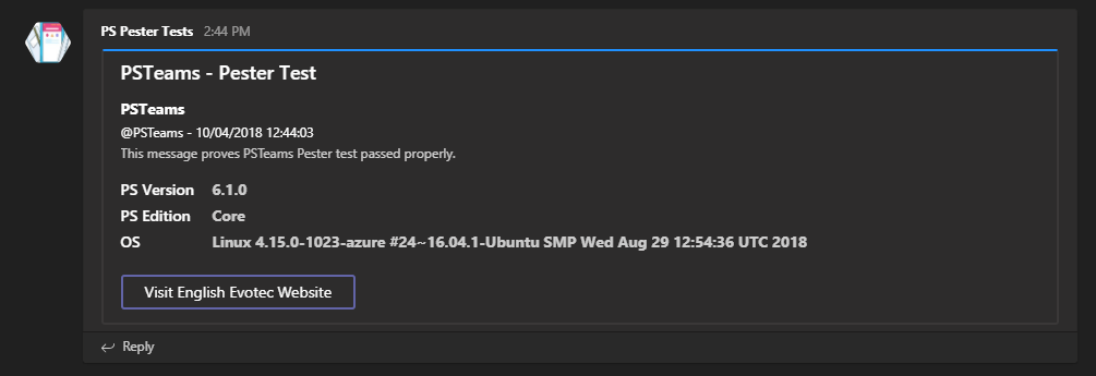 Powiadomienie Microsoft Teams wyslane z Azure Pipelines po zakonczeniu testow Linux