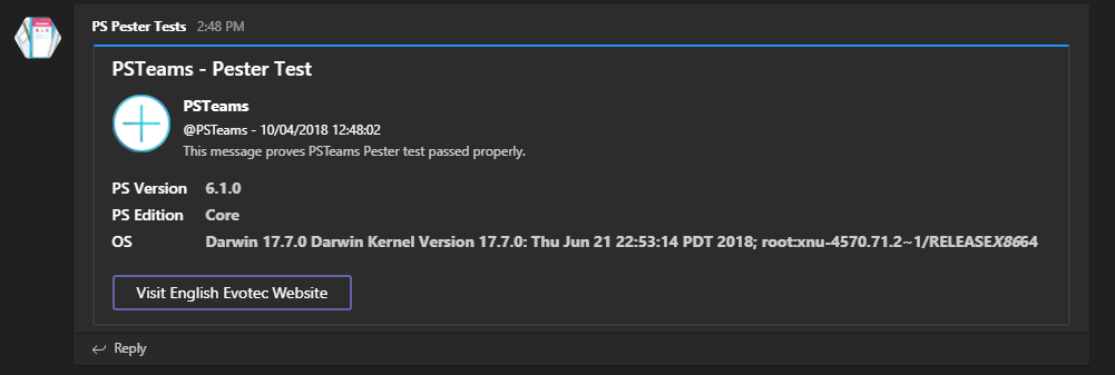 Powiadomienie Microsoft Teams wyslane z Azure Pipelines po zakonczeniu testow macOS