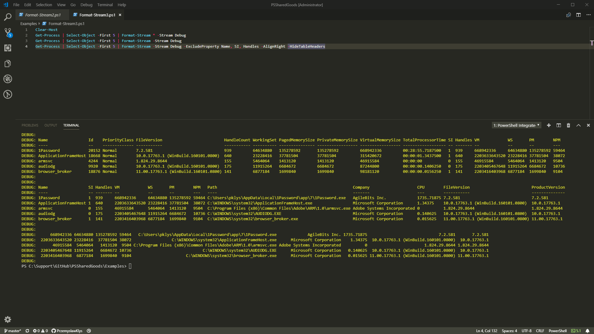 Format-Stream - Debug
