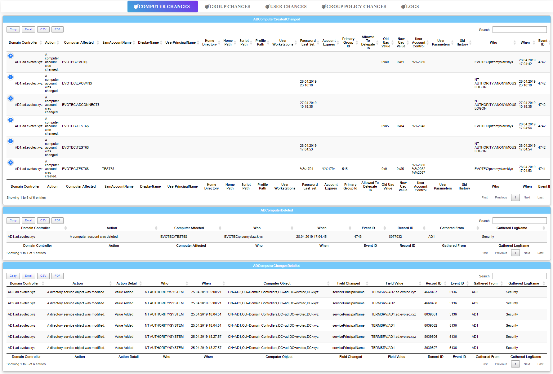 Dashimo showing Find-Events